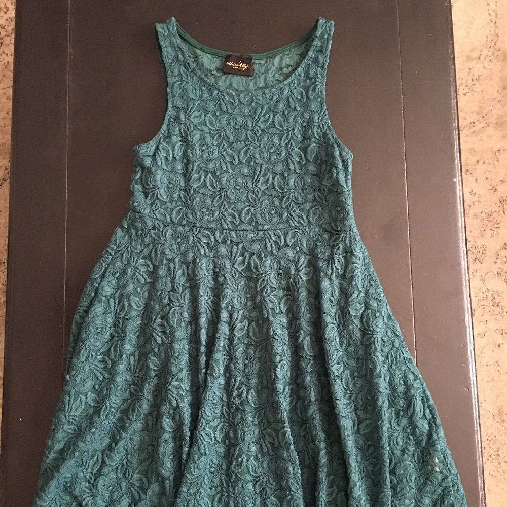 Teal Lace Cocktail Dress